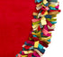 Handmade Felt Wool Christmas Tree Skirt - Multicolor Fringe Border on Red - 51" - ARCADIA HOME
